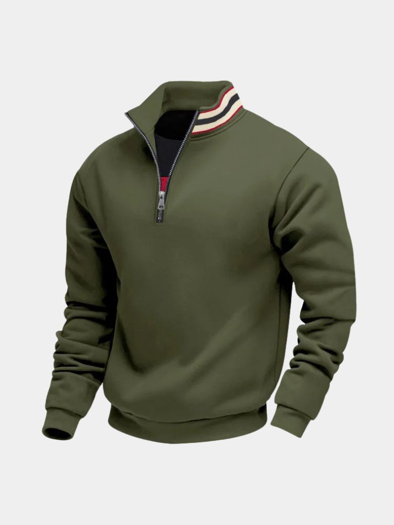 Regent Striped High Collar Pullover - Cross & Crown