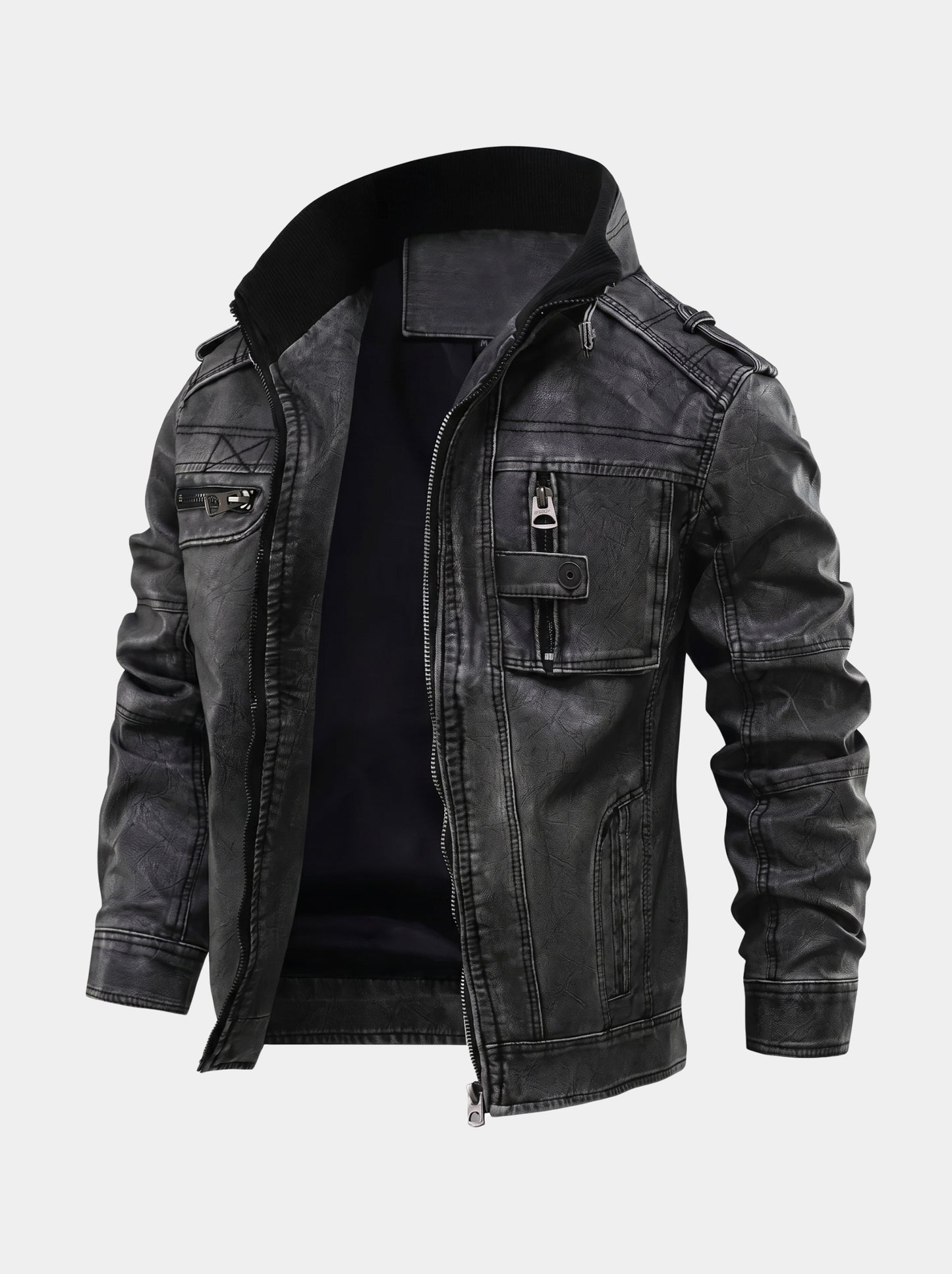 Chaqueta táctica de cuero Rogue – Cross & Crown