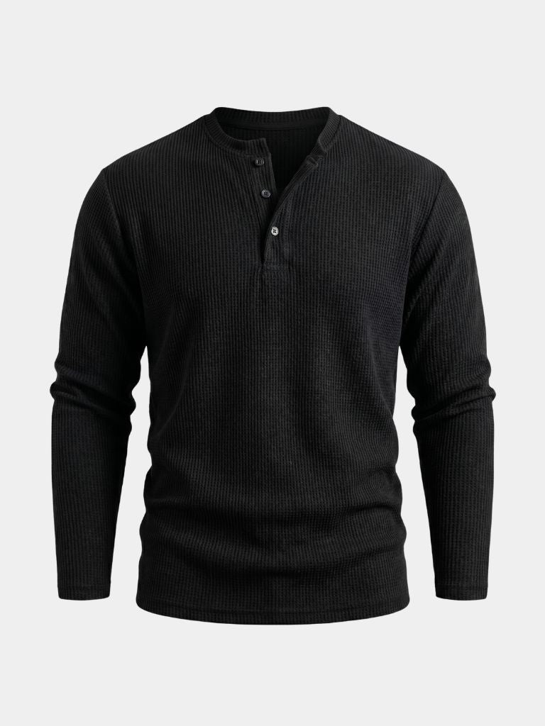 Latitude Ribbed Henley - Cross & Crown