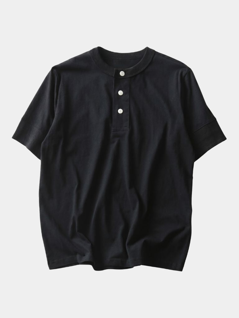 Pure Cotton Henley T-Shirt - Cross & Crown