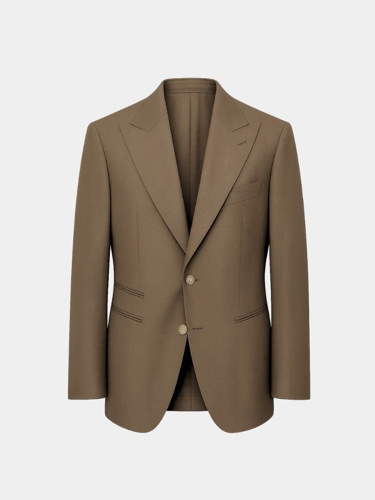 Brown tailored blazer, laid flat