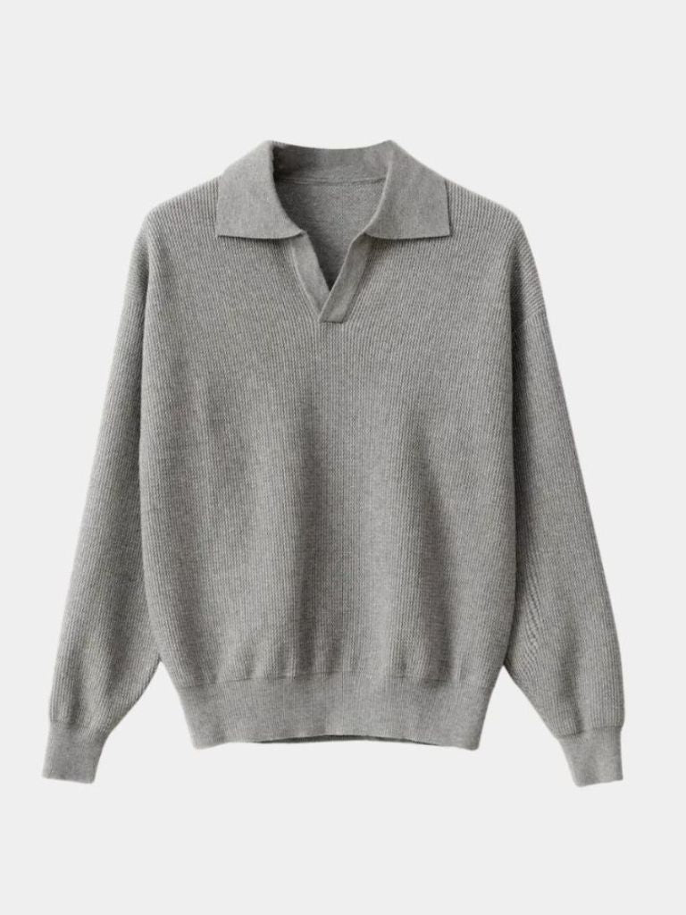 Essential V - Neck Polo Sweater - Cross & Crown - Cross & Crown