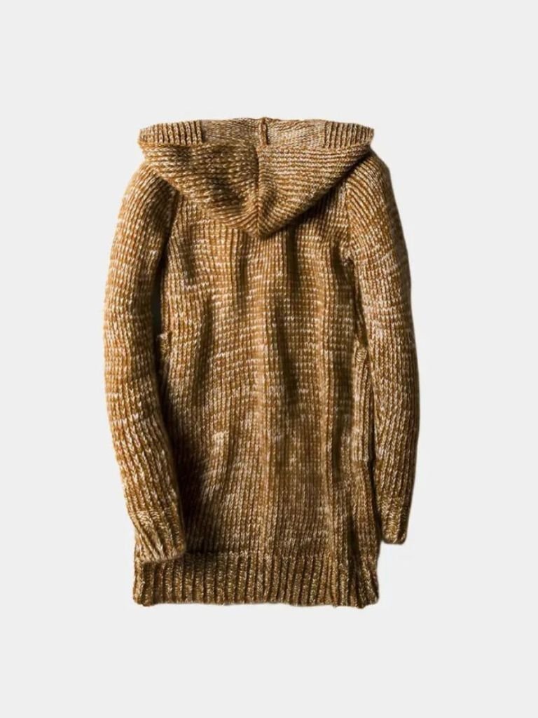 Maple knit hooded jacket, folded flat view