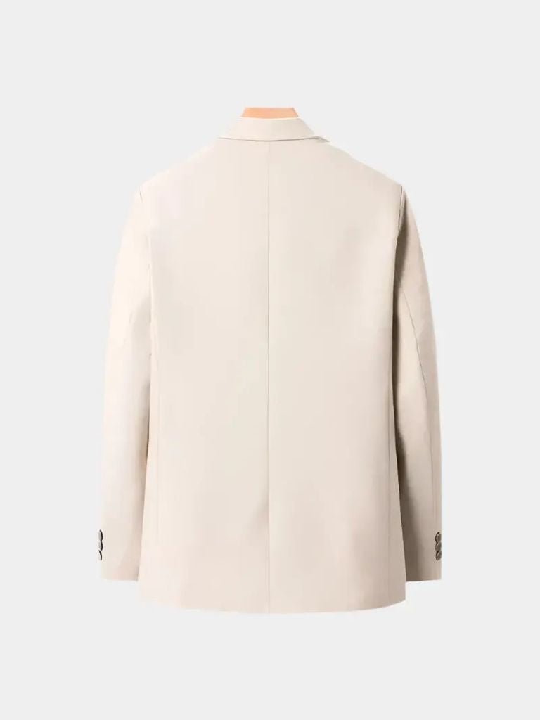 Back view of the khaki blazer