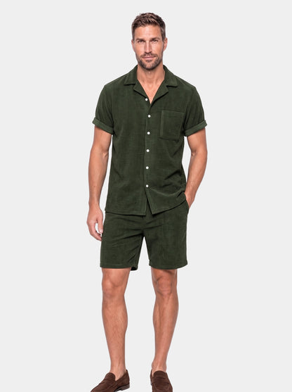 Summer Corduroy Set Shorts and Shirt - Cross & Crown - full