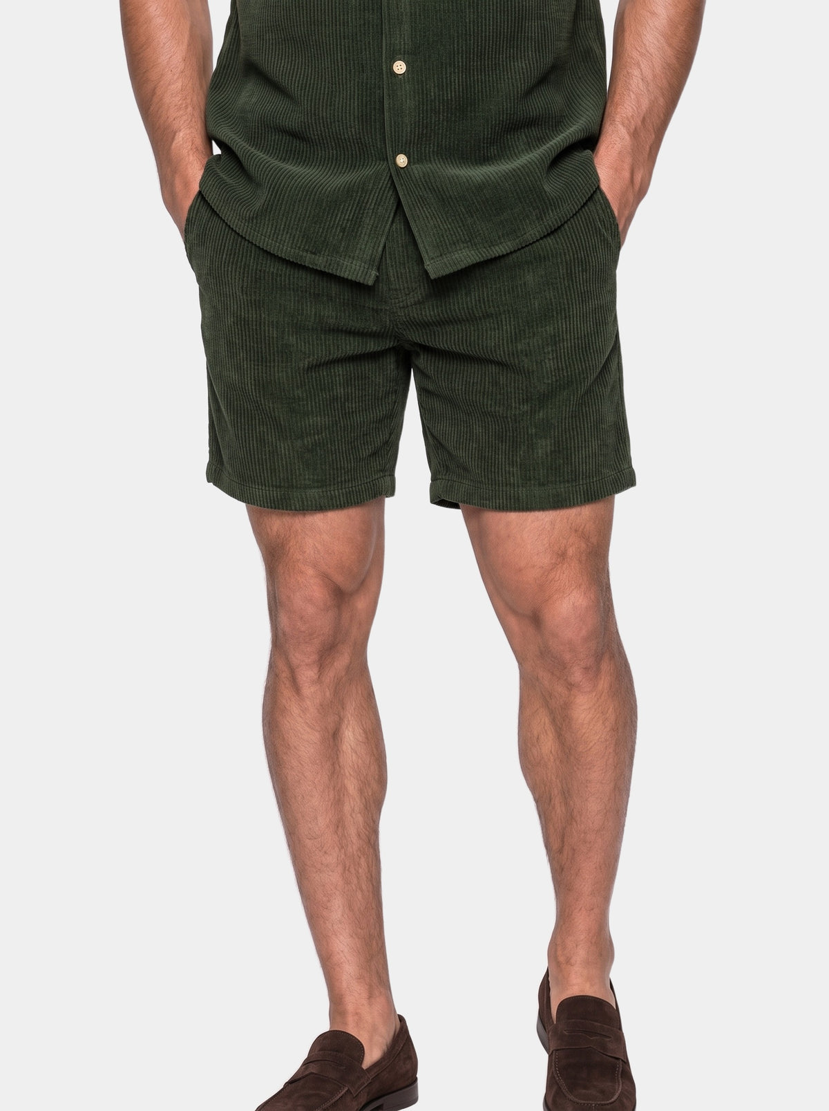 Summer Corduroy Set Shorts and Shirt - Cross & Crown - legs