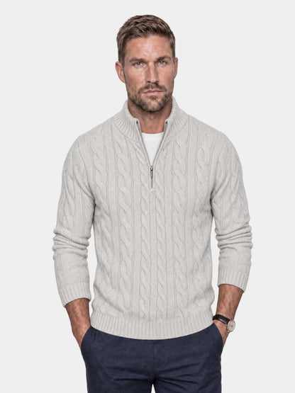 Essential Half Zip Curve Sweater - Cross & Crown
