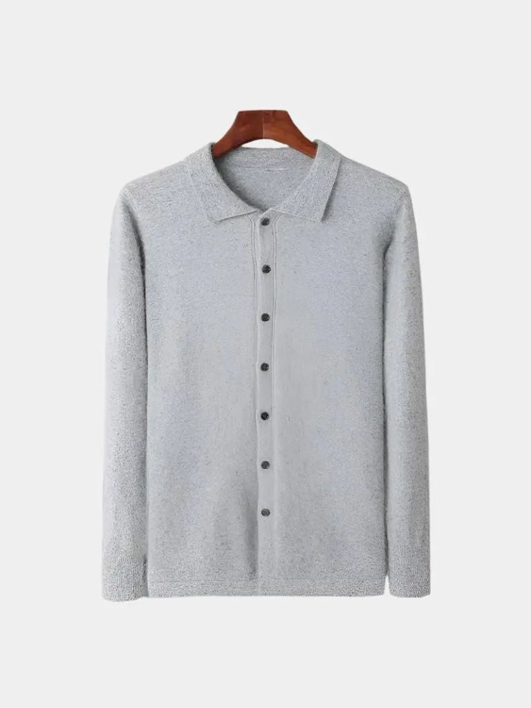 100% Cashmere Polo Cardigan - Cross & Crown - Cross & Crown