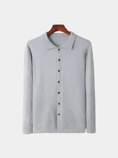 100% Cashmere Polo Cardigan - Cross & Crown - Cross & Crown