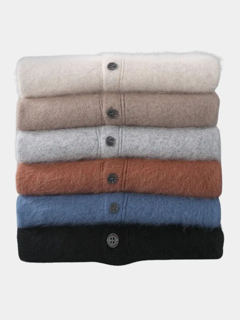 100% Cashmere Polo Cardigan - Cross & Crown - Cross & Crown