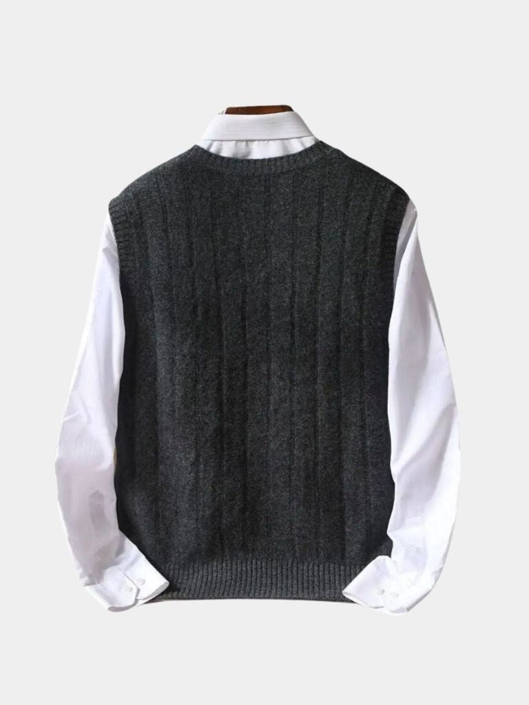 100% Merino Wool Pullover Sweater Vest - Cross & Crown - Cross & Crown
