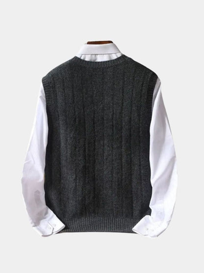 100% Merino Wool Pullover Sweater Vest - Cross & Crown - Cross & Crown