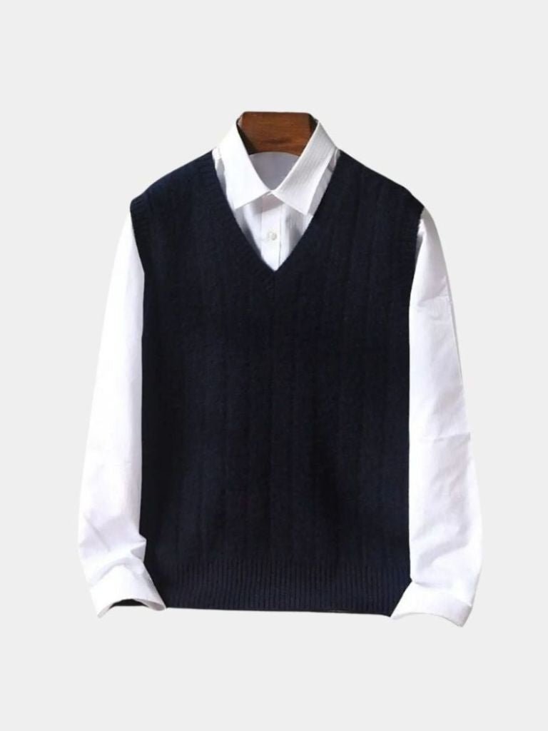100% Merino Wool Pullover Sweater Vest - Cross & Crown - Cross & Crown