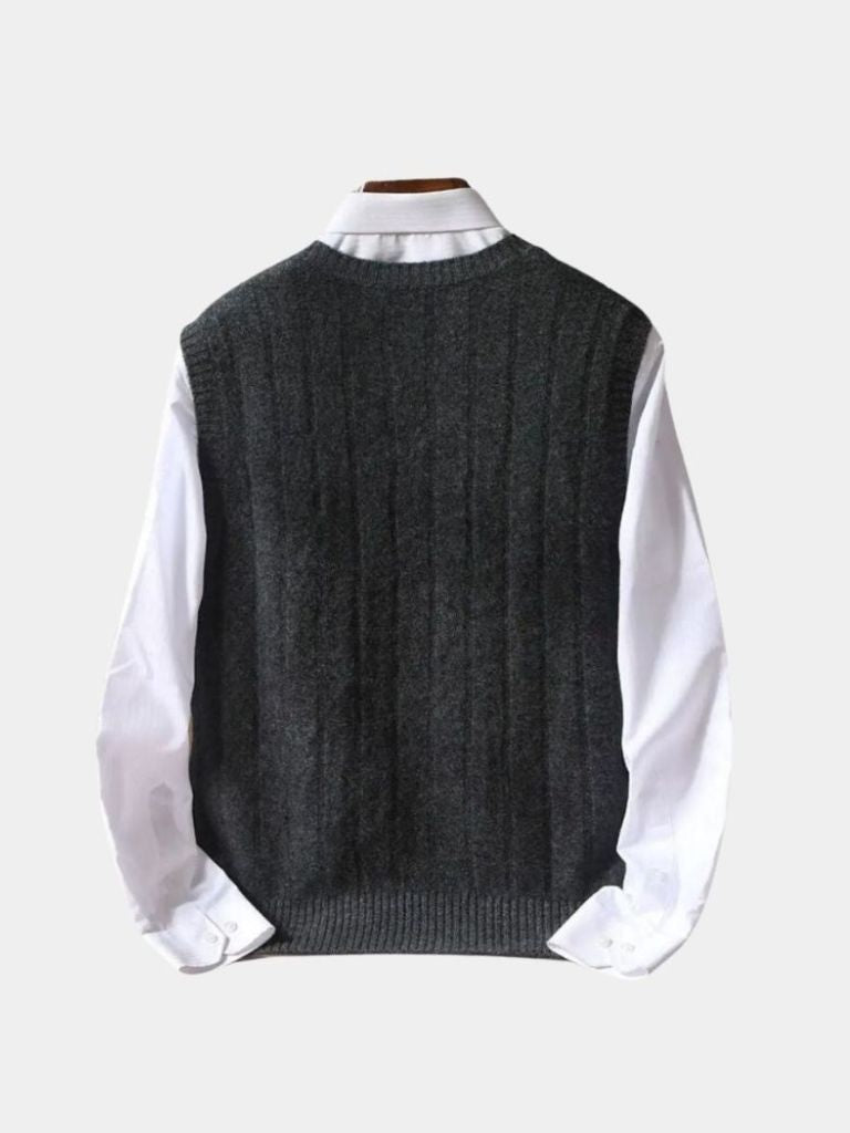 100% Merino Wool Pullover Sweater Vest - Cross & Crown - Cross & Crown