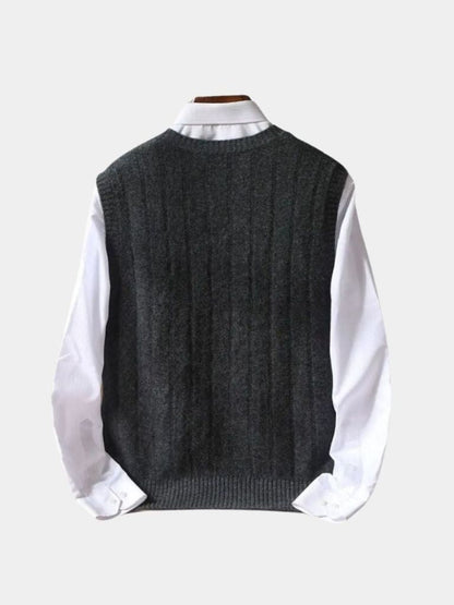 100% Merino Wool Pullover Sweater Vest - Cross & Crown - Cross & Crown