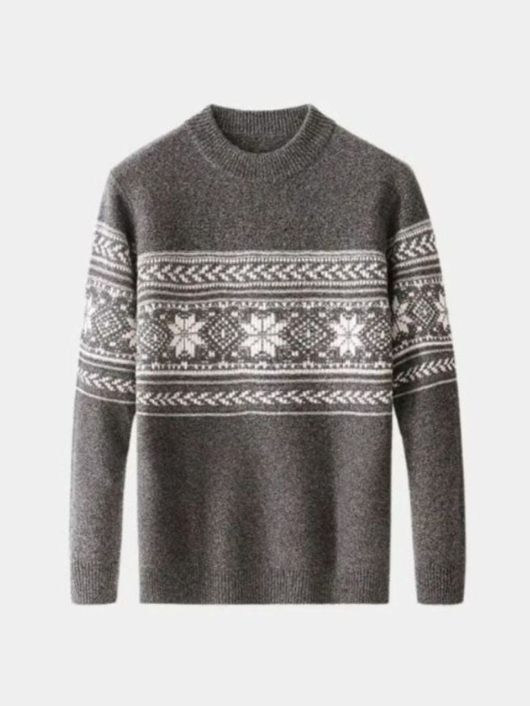 100% Wool Fair Isle Pullover Sweater Jumper - Cross & Crown - Cross & Crown