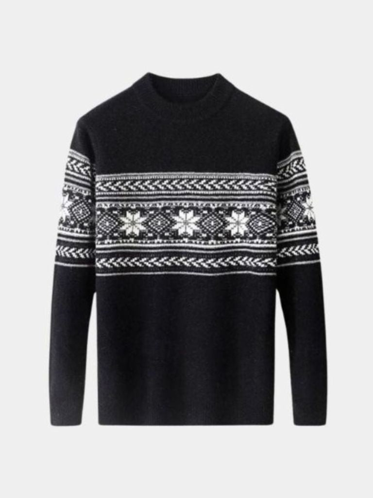 100% Wool Fair Isle Pullover Sweater Jumper - Cross & Crown - Cross & Crown