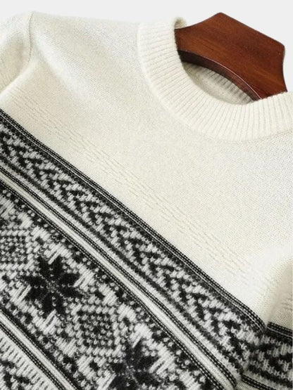 100% Wool Fair Isle Pullover Sweater Jumper - Cross & Crown - Cross & Crown