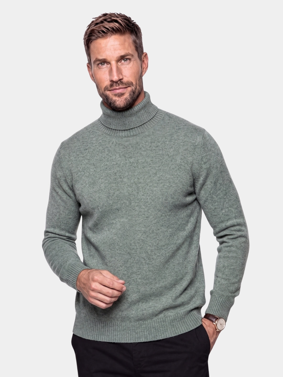 Suéter de gola alta 100% lã merino - Cross & Crown