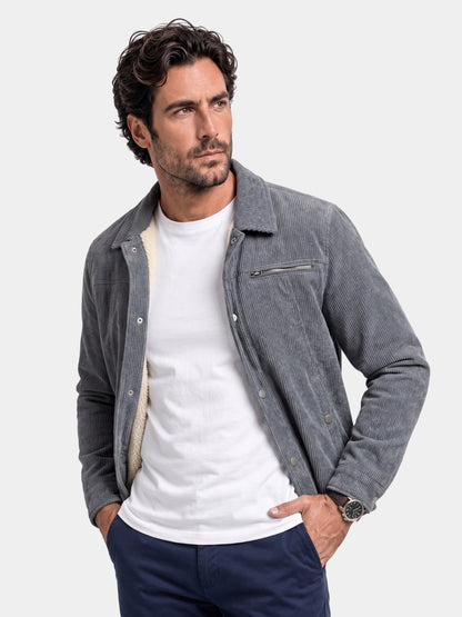 Minimalist Corduroy Sherpa Jacket - Cross & Crown