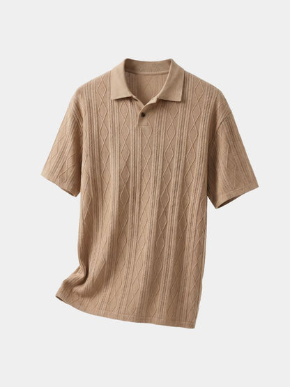 Imperial Diamond Knit Polo Shirt - Cross & Crown