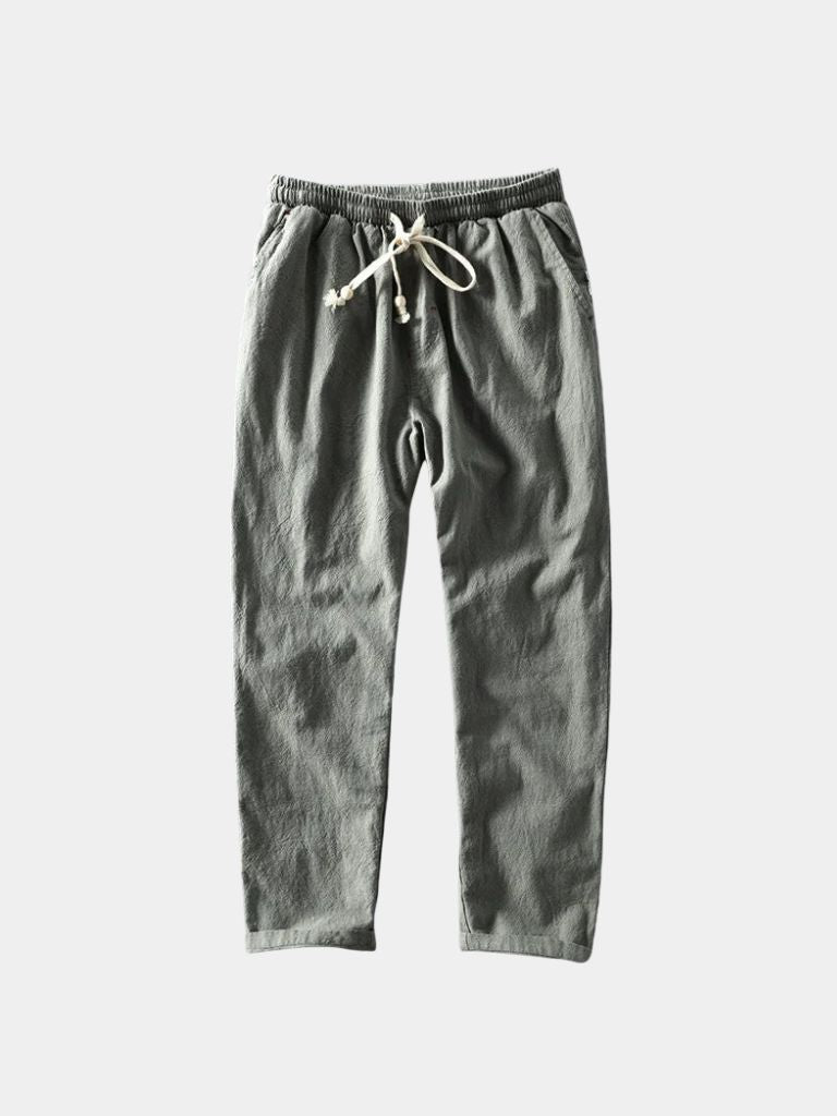 Azure Coast Linen Trousers - Cross & Crown