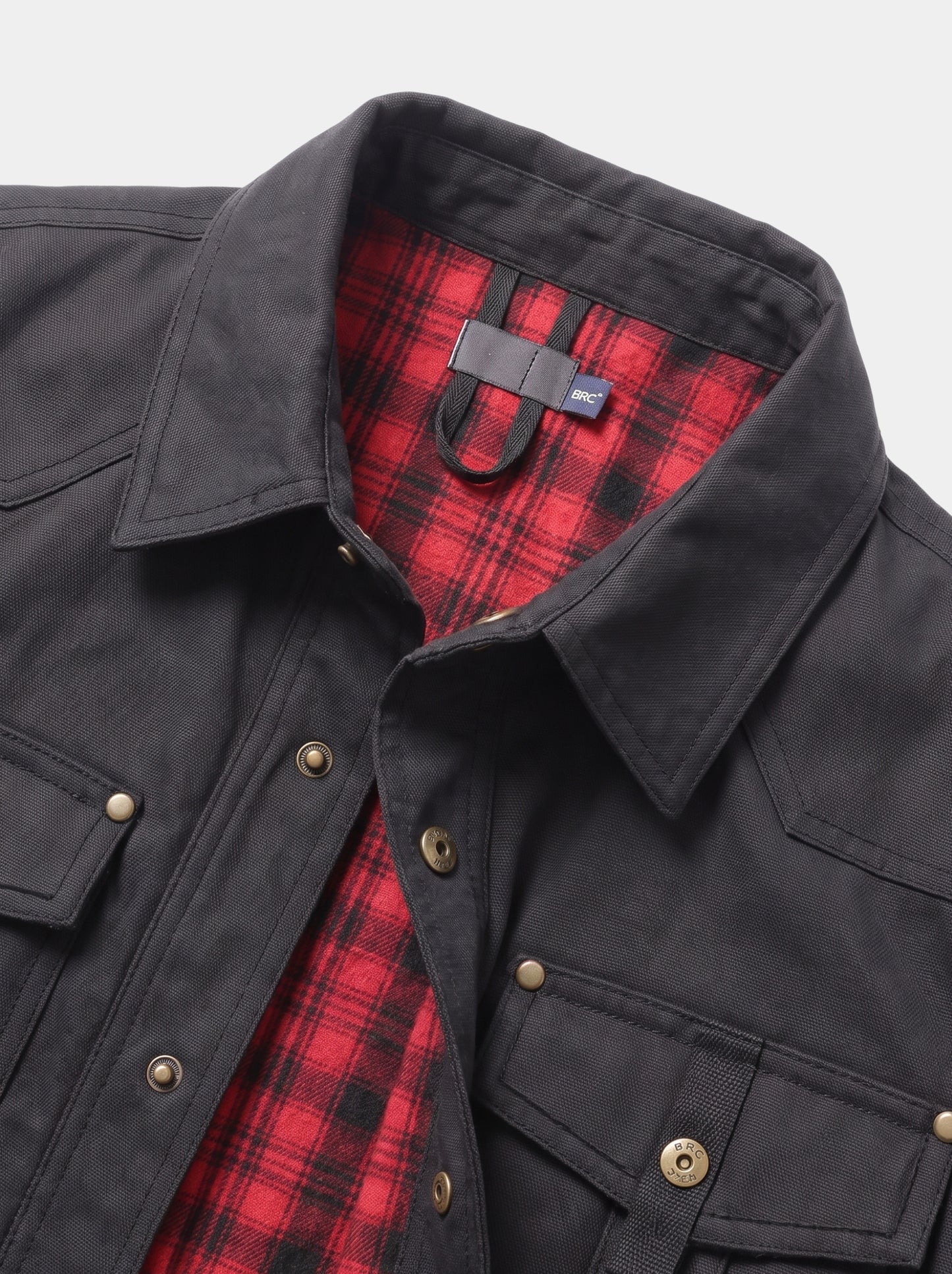 Chaqueta con broches y forro de franela Forge – Cross & Crown