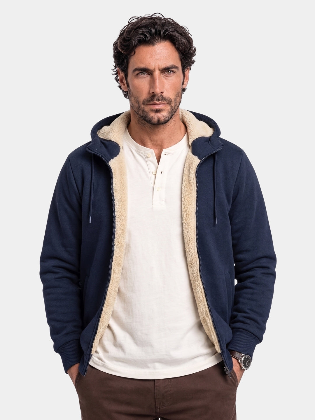 Chaqueta con capucha de borreguito Winter Core - Cross & Crown