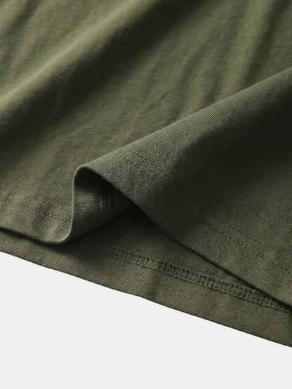 Pure Cotton Henley T-Shirt - Cross & Crown