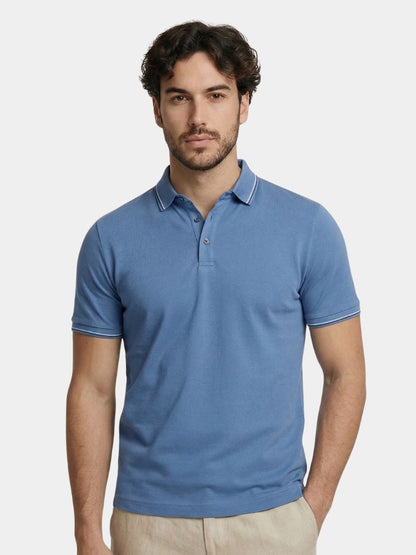 Azure Classic Polo – Cross & Crown