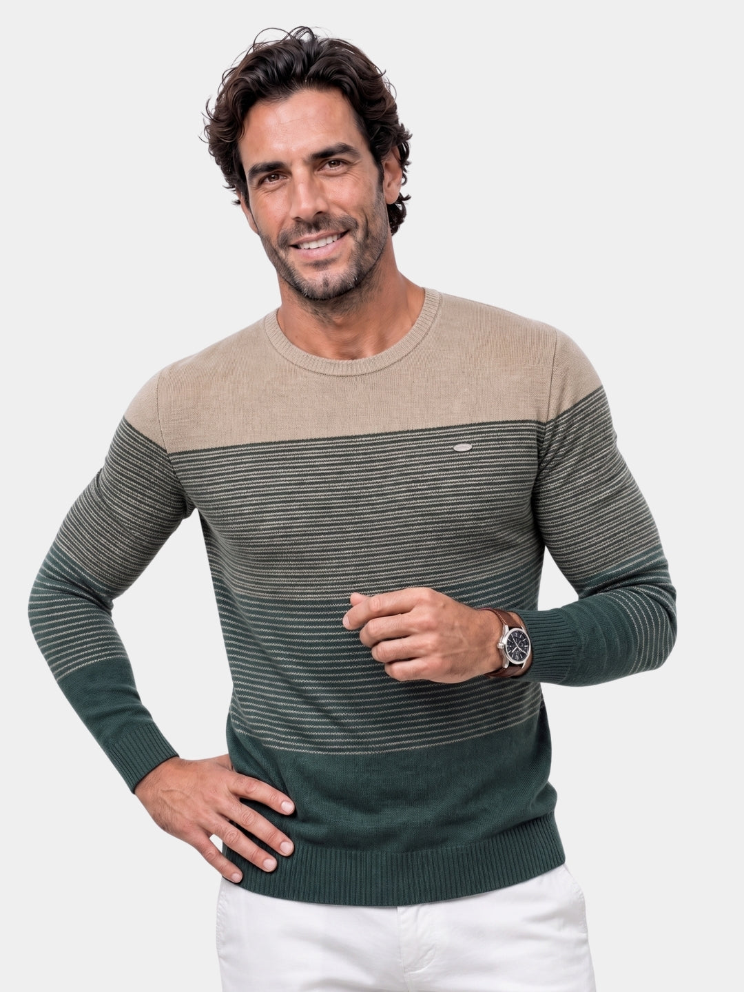 Pull-over en maille à col rond - Cross & Crown