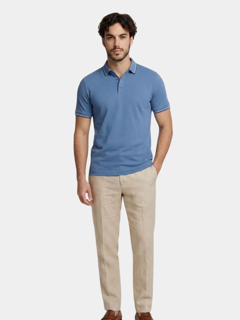 Azure Classic Polo – Cross & Crown