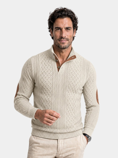 Conjunto de Pulôveres de Gola Alta Clássica - Cross & Crown
