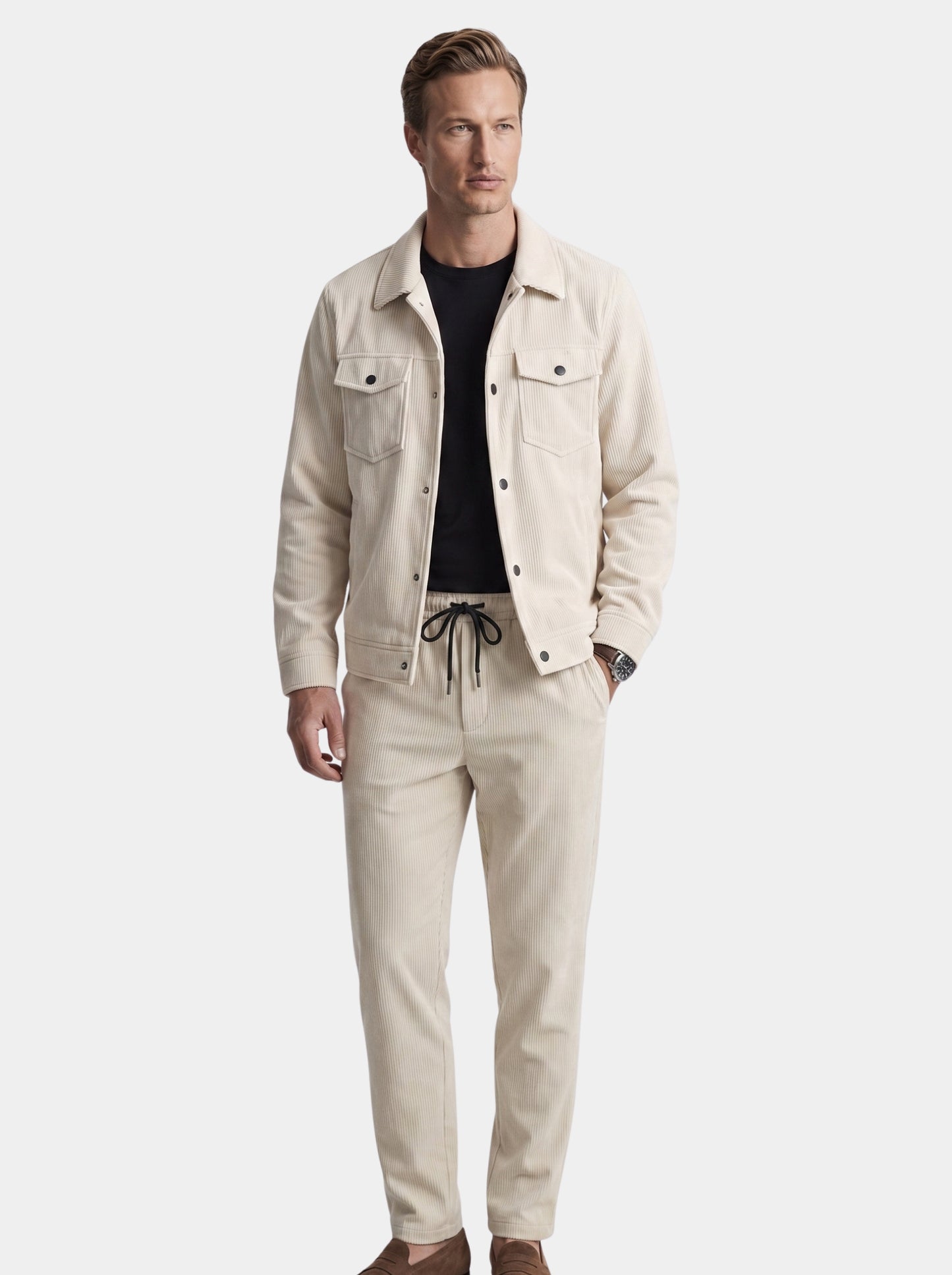 Ivory Corduroy Set - Cross & Crown