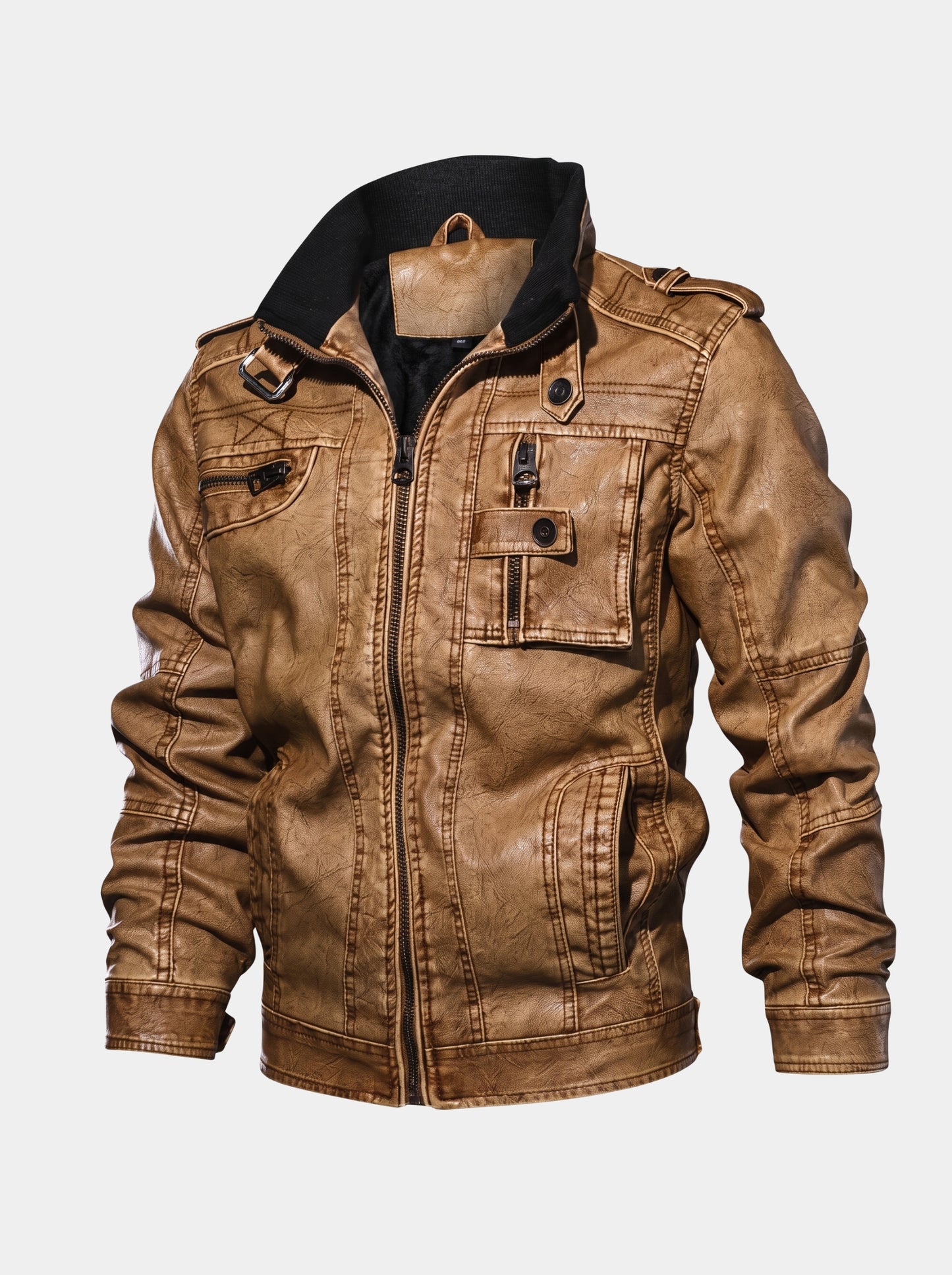 Chaqueta táctica de cuero Rogue – Cross & Crown