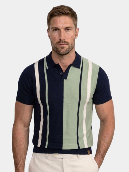 Retro Stripe Polo – Cross & Crown