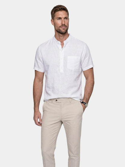 White Wellspring Linen T-Shirt – Cross & Crown