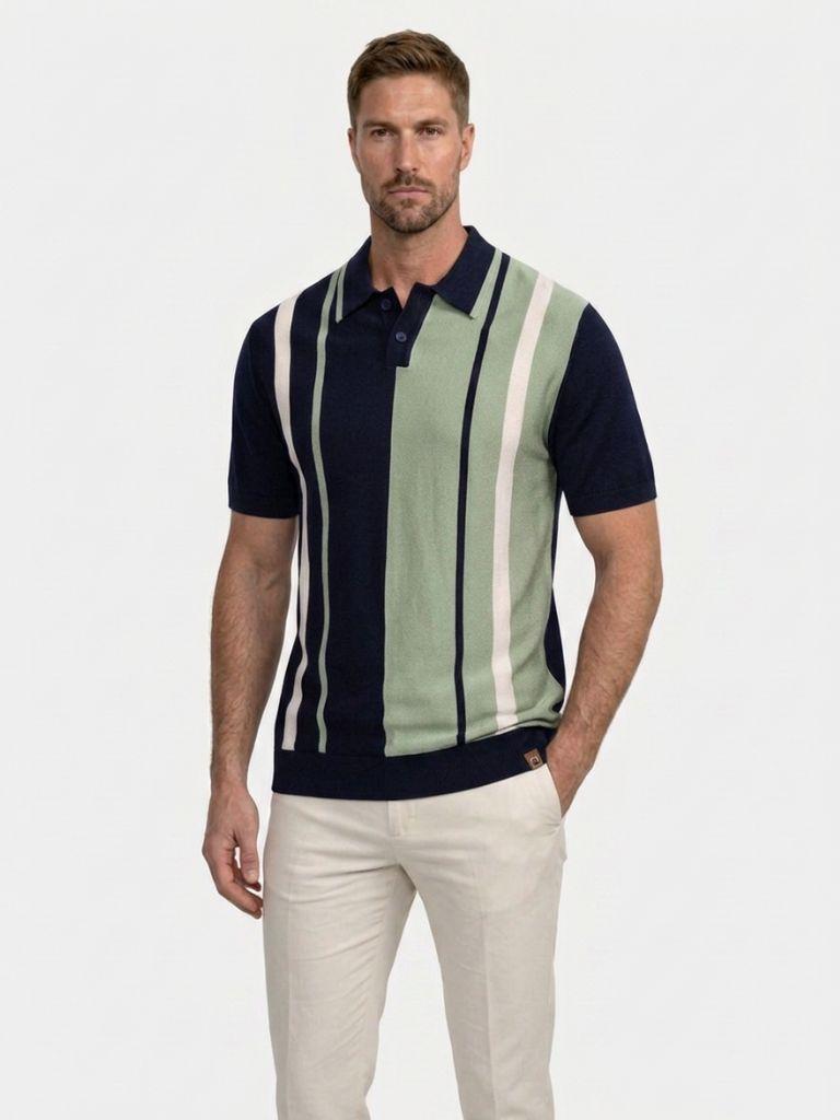 Retro Stripe Polo – Cross & Crown