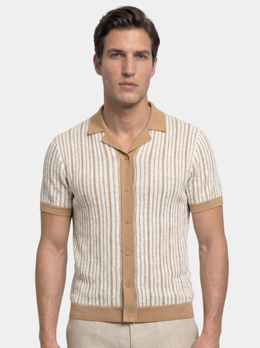 Polo de tricô listrado - Cross & Crown