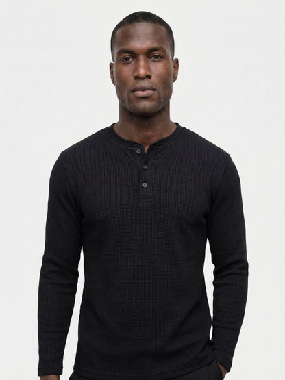 Latitude Ribbed Henley - Cross & Crown
