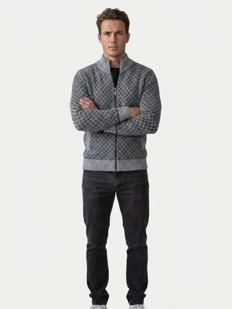Vintage Jacquard Cardigan - Cross & Crown