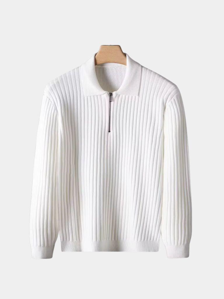 Elegant Quarter Zip Long Sleeve Polo - Cross & Crown
