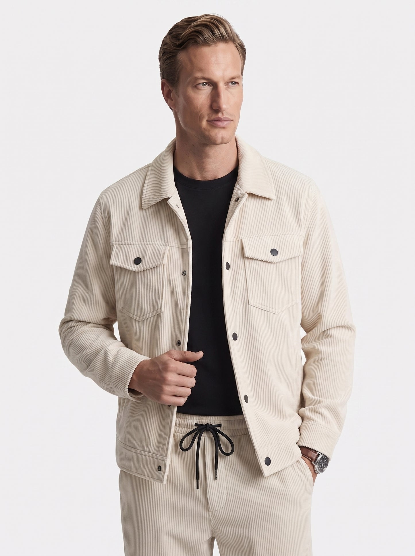 Ivory Corduroy Set - Cross & Crown