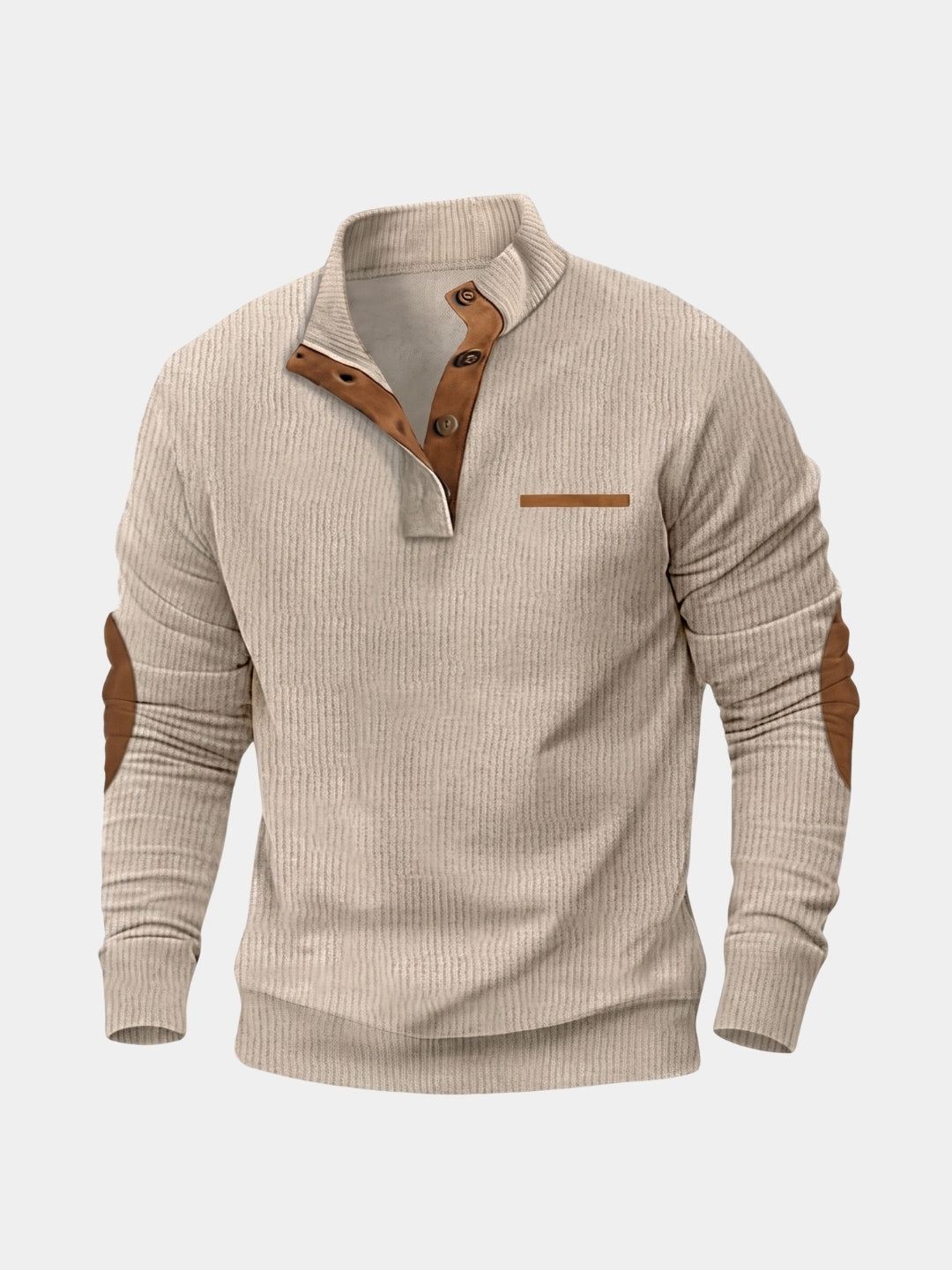 Monaco Lässiger Henley-Pullover – Cross & Crown
