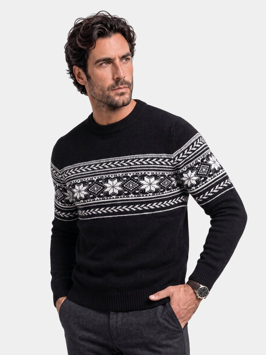 100% Wool Fair Isle Pullover Sweater Jumper - Cross & Crown