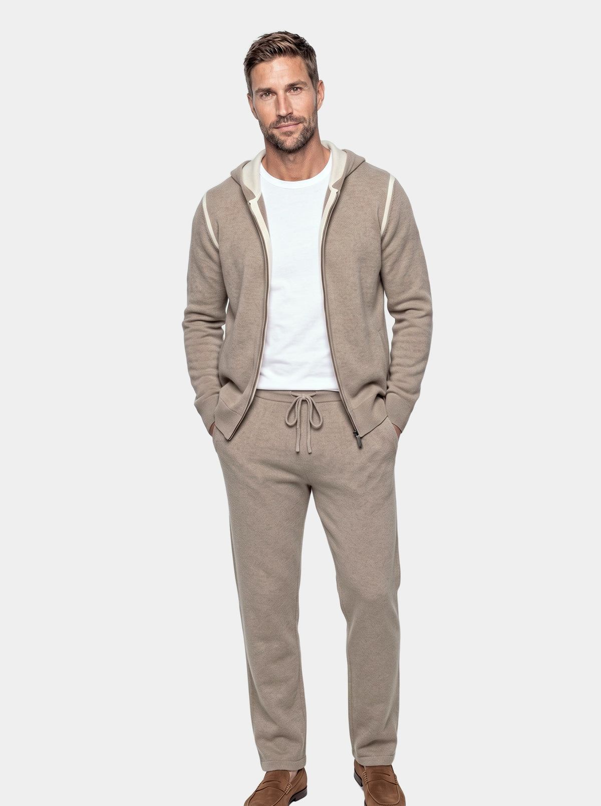 Belvoir Taupe Cashmere Set - Cross & Crown - full