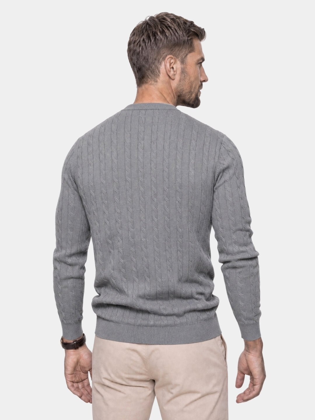Cotton  Crew Neck Pullover Sweater - Cross & Crown
