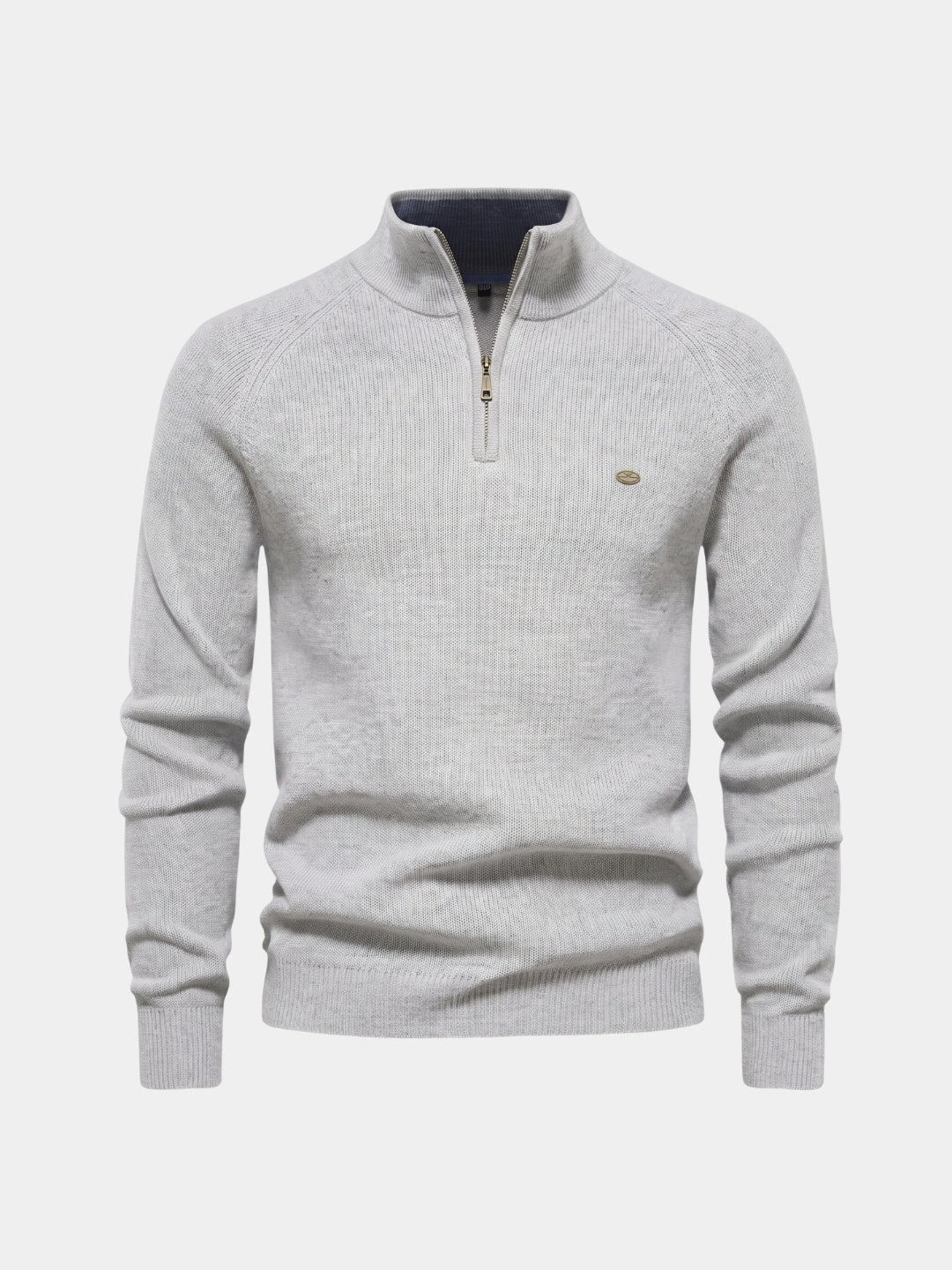 Suéter Elegante com Zíper de Um Quarto - Cross & Crown