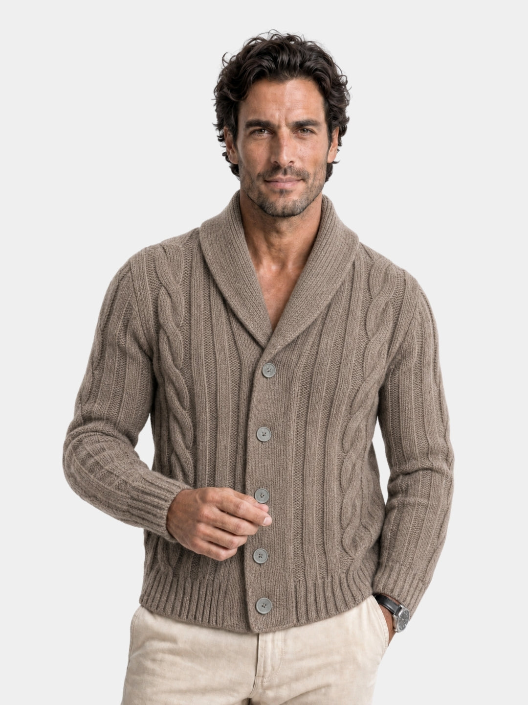 Men's Knitted Cardigan - Cross & Crown