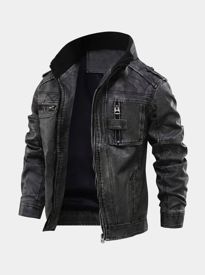 Chaqueta táctica de cuero Rogue – Cross & Crown